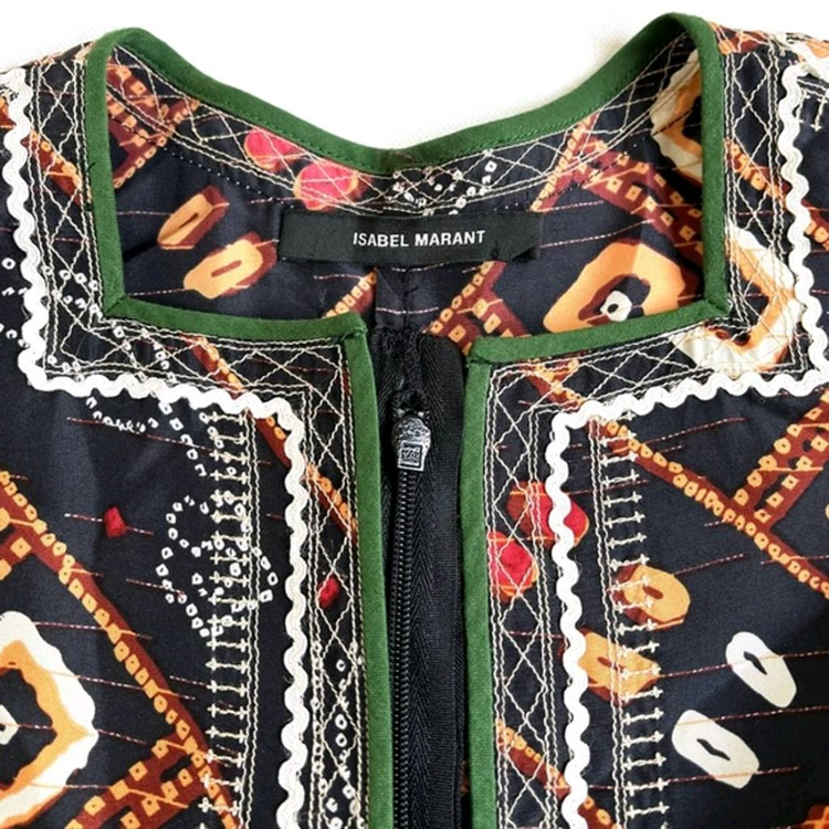 이자벨마랑 컬렉션라인 에스닉패턴 실크 튜닉 블라우스 38(M) 이미지