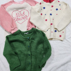 여아 니트 상의 3종 세트