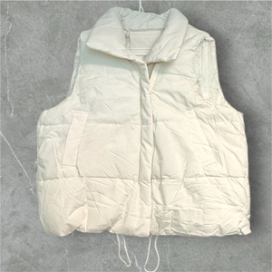 새상품 패딩 베스트 화이트 아이보리 하이넥 솜 조끼 66-77 사이즈 이미지