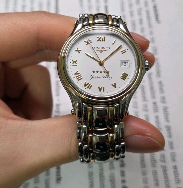 레어] 빈티지 론진 골든윙 파이브스타 화이트로만 골드콤비 브레이슬릿 ver. 이미지