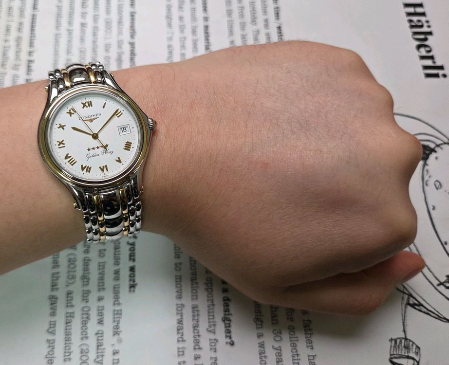 레어] 빈티지 론진 골든윙 파이브스타 화이트로만 골드콤비 브레이슬릿 ver. 이미지