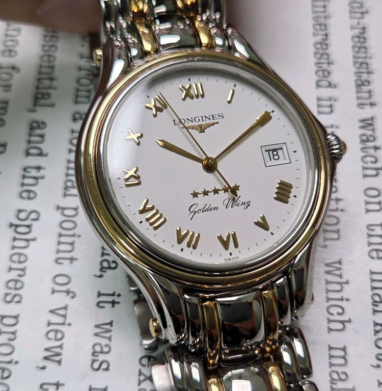 레어] 빈티지 론진 골든윙 파이브스타 화이트로만 골드콤비 브레이슬릿 ver. 이미지