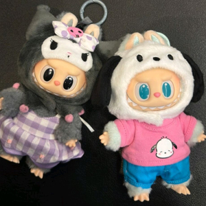 팝마트 라부부 x 산리오 캐릭터 시리즈 인형 키링 마이멜로디,폼폼푸린,시나모롤,포차코,쿠로미,헬로키티