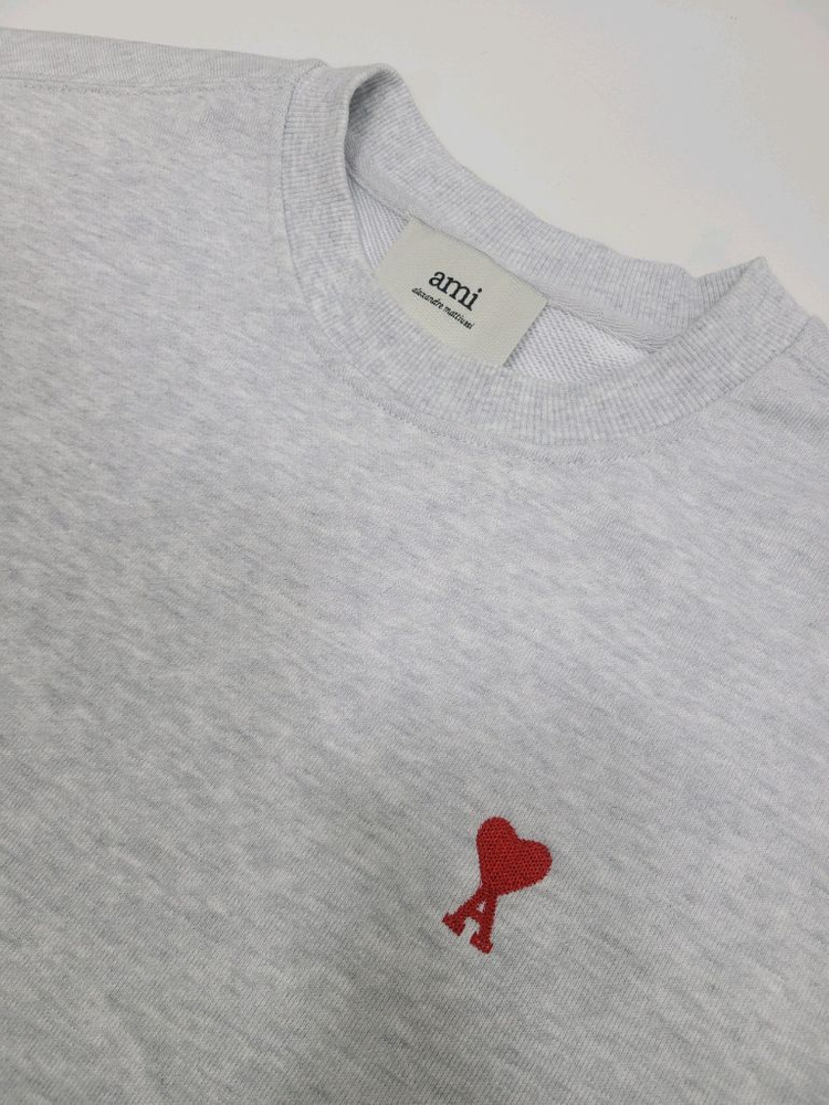아미 스몰 하트 로고 스웻셔츠 00255 / 남 M (100) 그레이 이미지