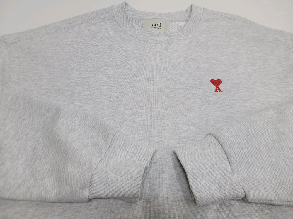 아미 스몰 하트 로고 스웻셔츠 00255 / 남 M (100) 그레이 이미지