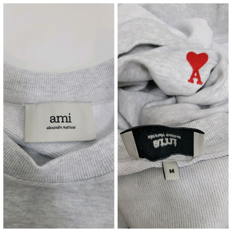 아미 스몰 하트 로고 스웻셔츠 00255 / 남 M (100) 그레이 이미지