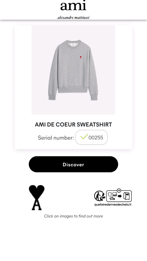 아미 스몰 하트 로고 스웻셔츠 00255 / 남 M (100) 그레이 이미지