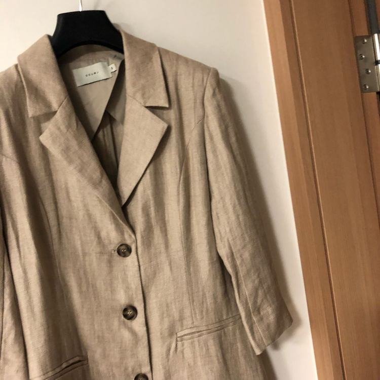 썸제이 린넨100% 자켓 페미닌 출근룩 하객룩 베이지--4