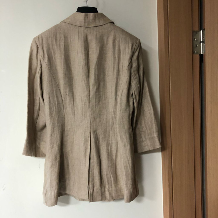 썸제이 린넨100% 자켓 페미닌 출근룩 하객룩 베이지--8