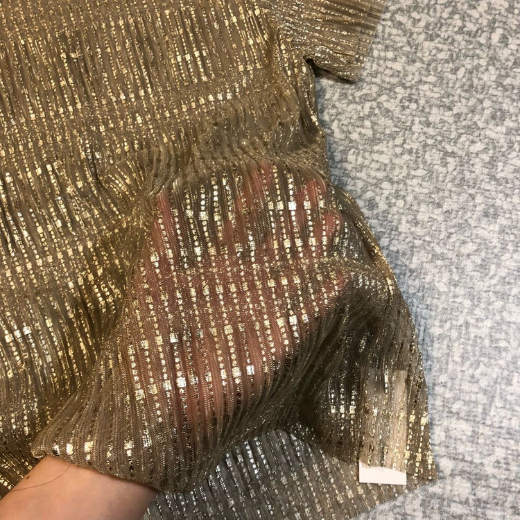 새옷) 르뮤 시스루 글리터 펄 반팔 티셔츠 블라우스 금펄 골드--3