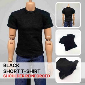 남성 어깨핏 보정 검정 반팔티 12인치피규어(핫토이x) 이미지