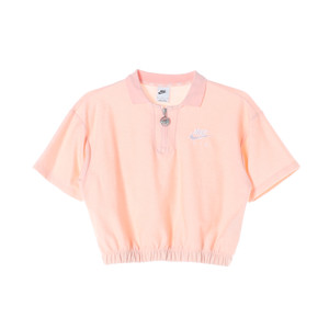 나이키 22SS 핑크 에어 피케 반팔 폴로 티셔츠 크롭 카라티 M