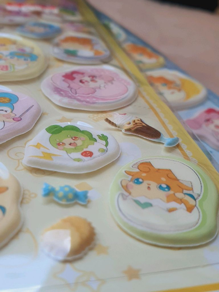 미개봉) 2종 에그엔젤 코코밍 뽀송뽀송 스티커 다꾸 문방구 캐릭터 추억 고전문구 고전완구 빈티지 다이어리 캐릭터 이미지