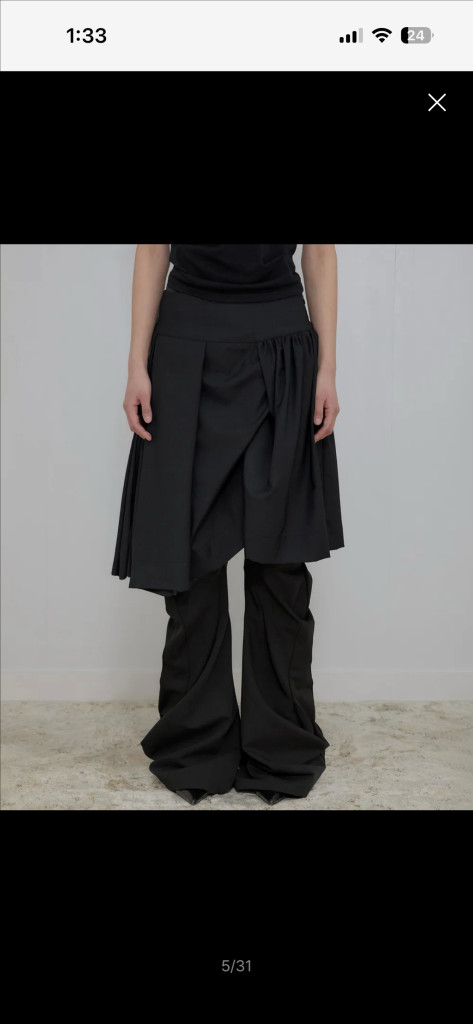 새상품)플레어업 Asymmetrical Draped Midi skirt 드레이프 스커트 이미지