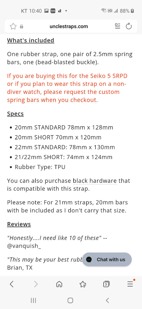 [미사용] 엉클세이코 GL831 러버밴드 20mm 숏--2