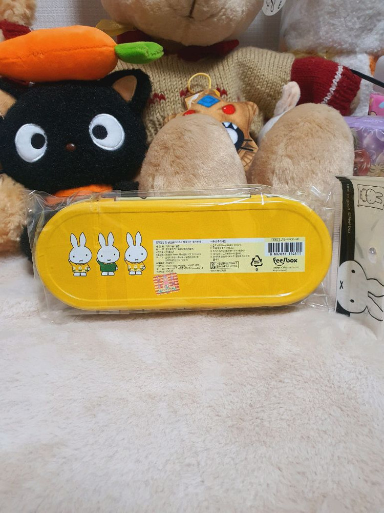 미개봉 고전 희귀 미피 틴 필통 펜 연필 케이스 파우치 빈티지 토끼 고전문구 고전완구 팬시 학용품 필기구 다꾸 이미지