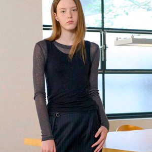 (미착용) 아위 ahwe 레이어드 티셔츠 네이비