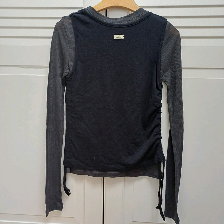 (미착용) 아위 ahwe 레이어드 티셔츠 네이비--2