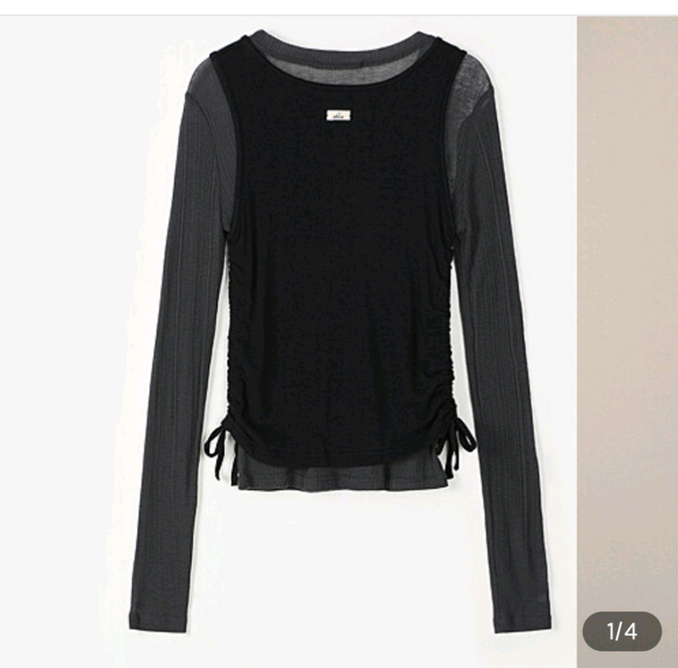 (미착용) 아위 ahwe 레이어드 티셔츠 네이비--8