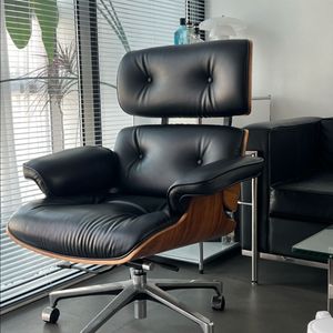 A급 허먼밀러 임스 라운지 체어 블랙 천연 소가죽 이미지