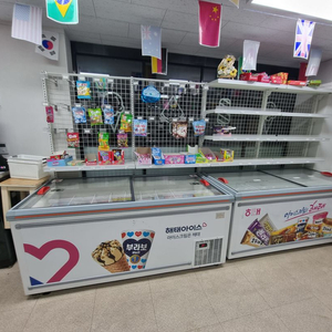 무인 아이스크림 매대 선반 앵글 진열대 / 선풍기 이미지