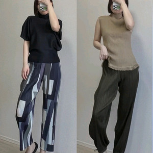 플리츠플리즈 me 이세이미야케 미 돌먼스트레치 니트 탑