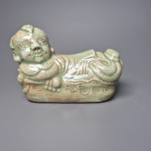 송대 청자 빙렬문 영아형 침 배게 중국도자기 골동품 고미술품 수집품 이미지