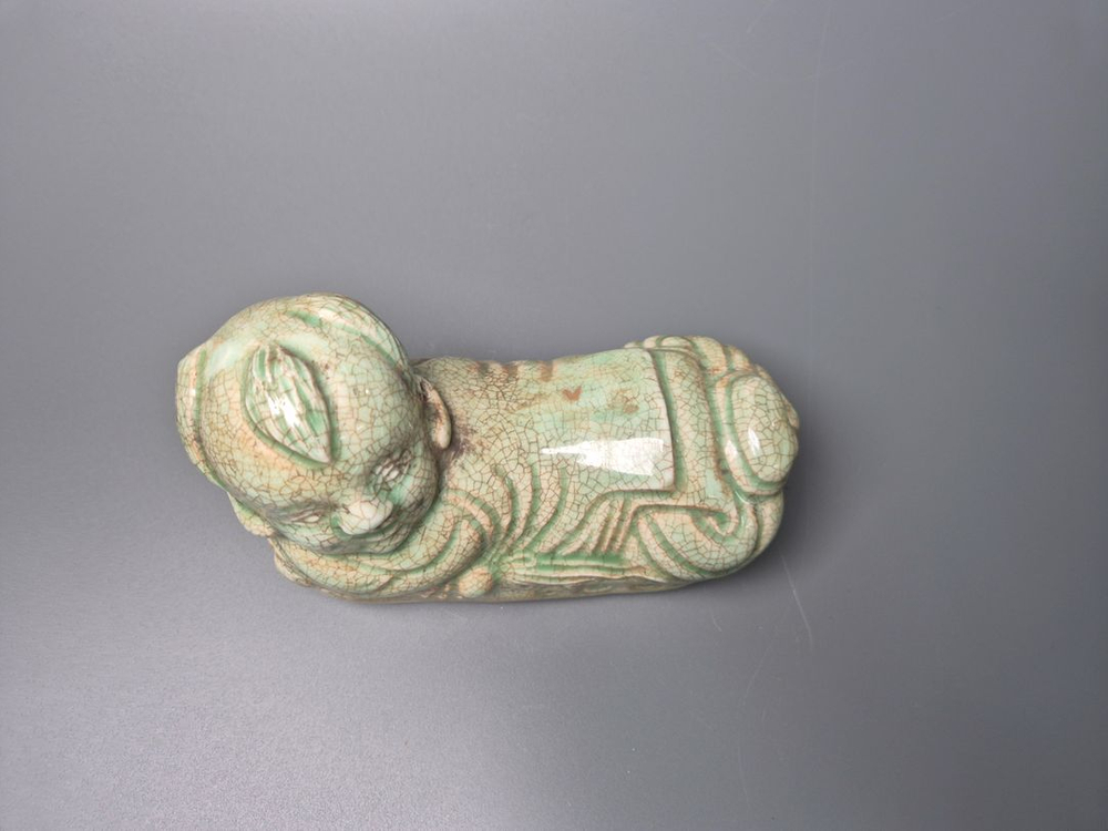 송대 청자 빙렬문 영아형 침 배게 중국도자기 골동품 고미술품 수집품 이미지