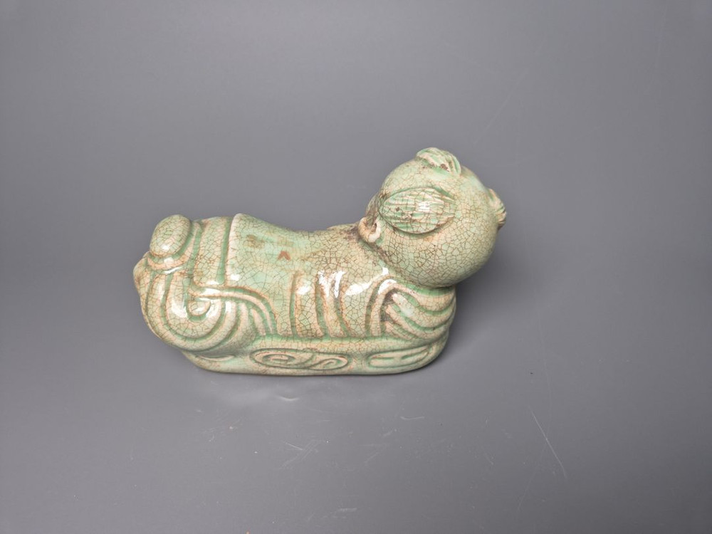 송대 청자 빙렬문 영아형 침 배게 중국도자기 골동품 고미술품 수집품 이미지