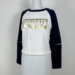 쥬시쥬디/크롭 라운드 긴팔 티 티셔츠 여85 S/라덴