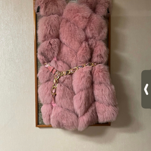 페이크퍼 핑크 조키. 벨트 셋트