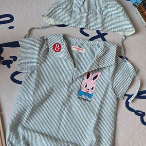 베베드피노 로즈라팡 바디수트 90 + 모자M 세트 (착샷O) 이미지