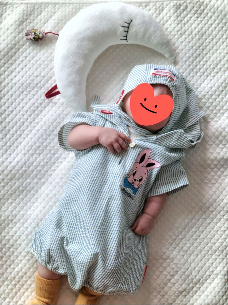 베베드피노 로즈라팡 바디수트 90 + 모자M 세트 (착샷O) 이미지