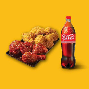 bbq 황올반 + 양념반 + 콜라 1.25 이미지