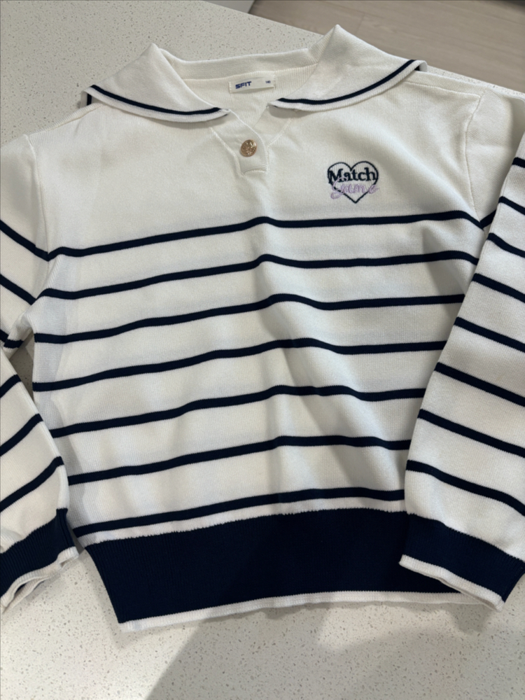 sfit 봄 세일러니트 데님치마바지 셋트 140--1