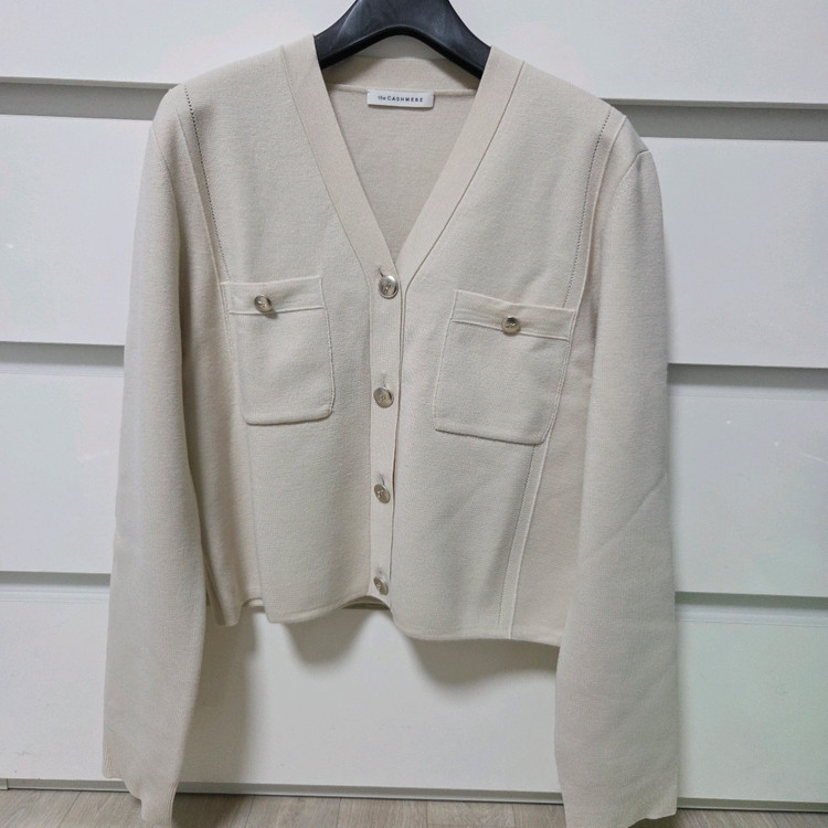 더캐시미어 울 블렌드 크롭 니트 가디건 크림 66 랑방 타임 마인 시스템 오브제 sjsj--5