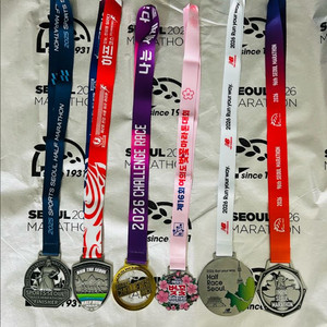 더레이스서울21k, 런유어웨이, 서울마라톤 및 기타 마라톤 완주메달 이미지