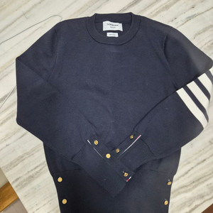 실착0번) 톰브라운 네이비 밀라노 스티치 여성니트 42사이즈