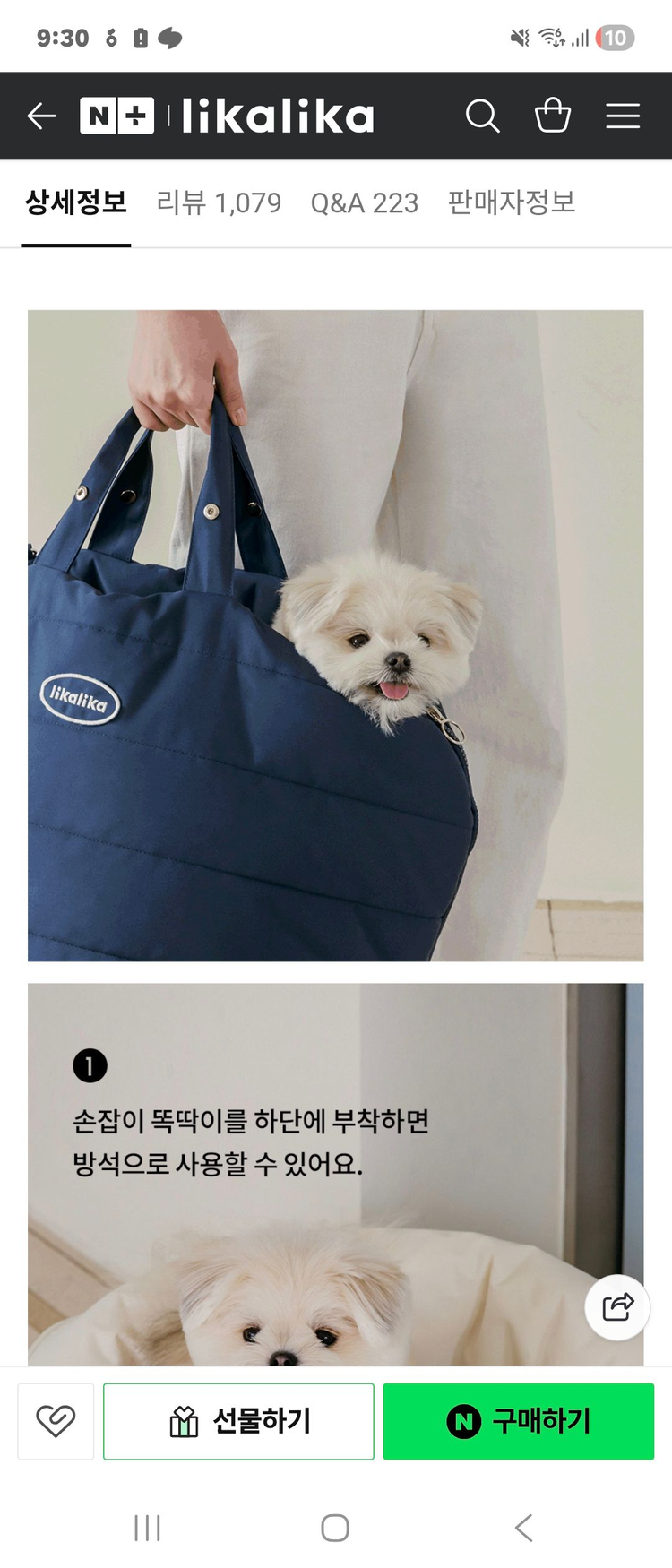 리카리카 에어쉘 반려견 카시트 이동가방--2