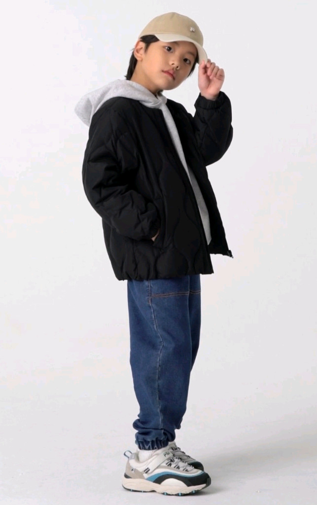 휠라 키즈 버디 구스 다운 패딩 점퍼 145 블랙--1