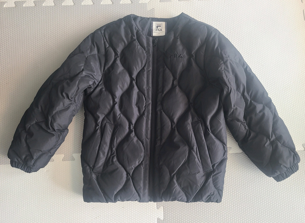 휠라 키즈 버디 구스 다운 패딩 점퍼 145 블랙--2