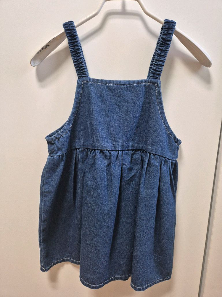 여아 데님원피스 벌룬티셔츠 일괄 100-110사이즈 키즈 데님 멜빵바지 원피스--3