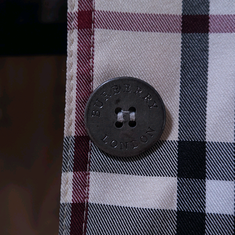 버버리 노바체크 코트 블루라벨--3