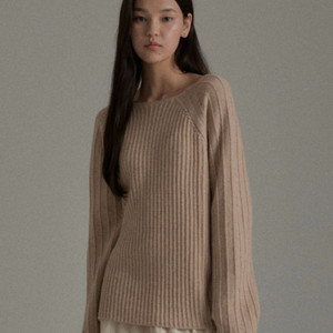 망고매니플리즈 망매플 에블린 리브드 니트 베이지