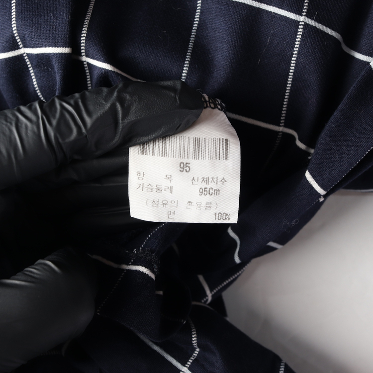 입생로랑 네이비 체크 로고 포켓 반팔 카라티 폴로 티셔츠 M--5