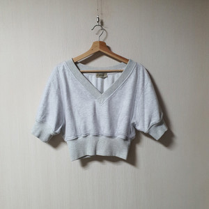 시스템 system 튤 디테일 크롭 티셔츠 프리사이즈 정품