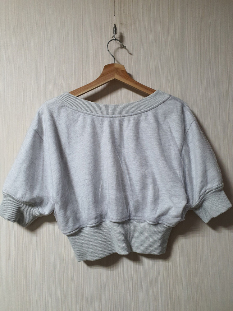 시스템 system 튤 디테일 크롭 티셔츠 프리사이즈 정품--7