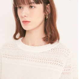 마인 MINE 민트컬러 시스루 디테일 니트 프리 사이즈