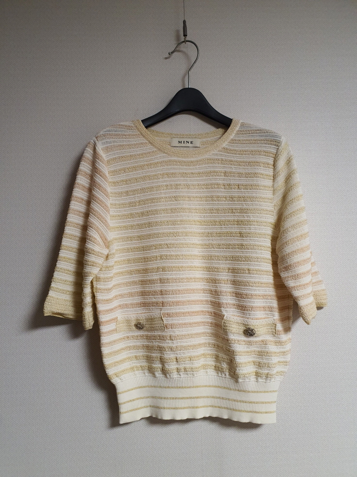 마인 MINE 글리터링 니트 프리 사이즈 정품 사이즈--1