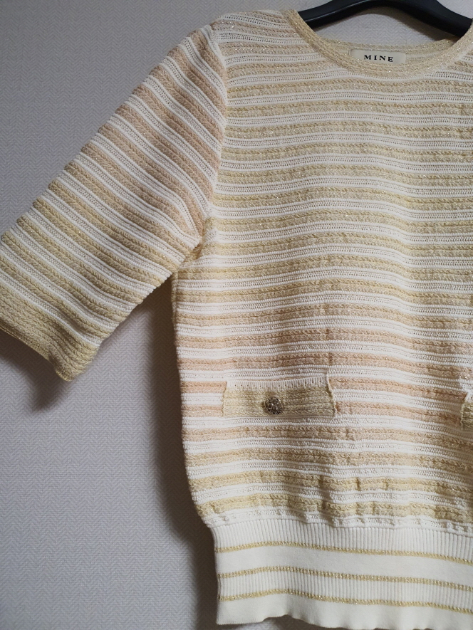 마인 MINE 글리터링 니트 프리 사이즈 정품 사이즈--4